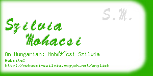 szilvia mohacsi business card